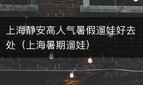 上海静安高人气暑假遛娃好去处（上海暑期遛娃）