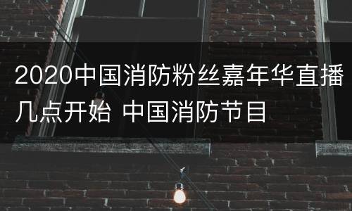 2020中国消防粉丝嘉年华直播几点开始 中国消防节目