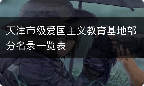 天津市级爱国主义教育基地部分名录一览表