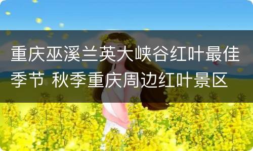 重庆巫溪兰英大峡谷红叶最佳季节 秋季重庆周边红叶景区
