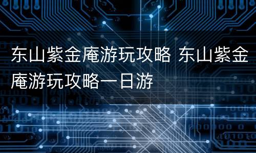 东山紫金庵游玩攻略 东山紫金庵游玩攻略一日游