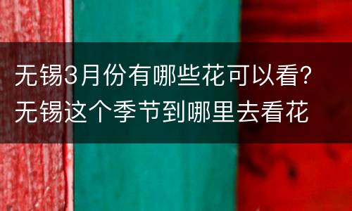 无锡3月份有哪些花可以看？ 无锡这个季节到哪里去看花