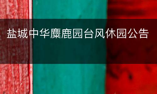 盐城中华麋鹿园台风休园公告
