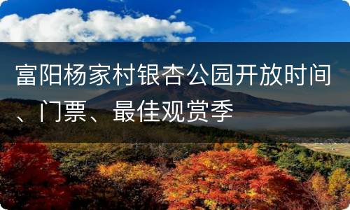 富阳杨家村银杏公园开放时间、门票、最佳观赏季