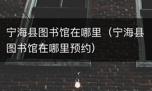 宁海县图书馆在哪里（宁海县图书馆在哪里预约）