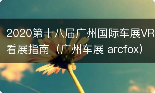 2020第十八届广州国际车展VR看展指南（广州车展 arcfox）