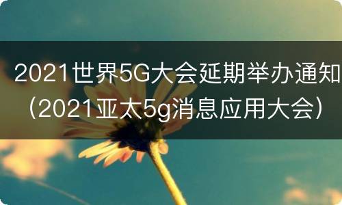 2021世界5G大会延期举办通知（2021亚太5g消息应用大会）