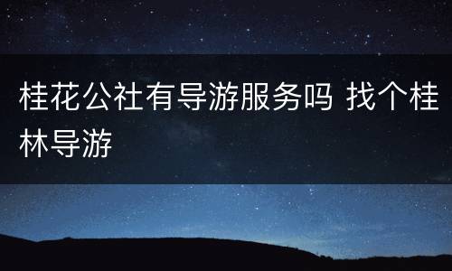 桂花公社有导游服务吗 找个桂林导游