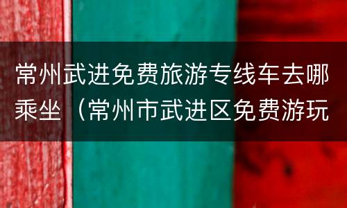 常州武进免费旅游专线车去哪乘坐（常州市武进区免费游玩）