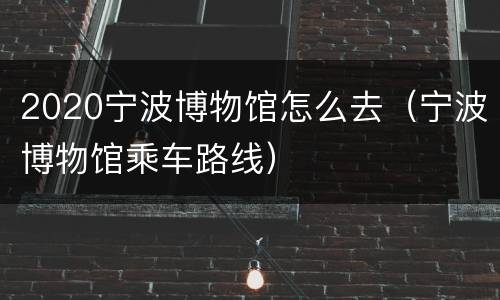 2020宁波博物馆怎么去（宁波博物馆乘车路线）