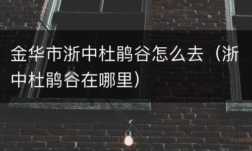 金华市浙中杜鹃谷怎么去（浙中杜鹃谷在哪里）