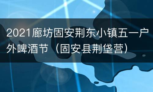 2021廊坊固安荆东小镇五一户外啤酒节（固安县荆垡营）
