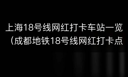 上海18号线网红打卡车站一览（成都地铁18号线网红打卡点）