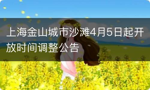 上海金山城市沙滩4月5日起开放时间调整公告