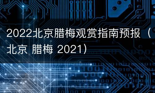 2022北京腊梅观赏指南预报（北京 腊梅 2021）