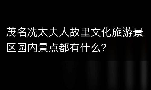 茂名冼太夫人故里文化旅游景区园内景点都有什么？
