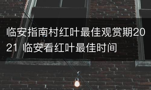 临安指南村红叶最佳观赏期2021 临安看红叶最佳时间