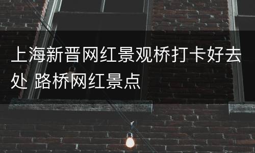 上海新晋网红景观桥打卡好去处 路桥网红景点