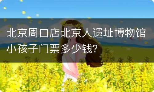 北京周口店北京人遗址博物馆小孩子门票多少钱？