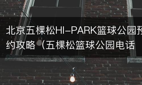 北京五棵松HI-PARK篮球公园预约攻略（五棵松篮球公园电话）