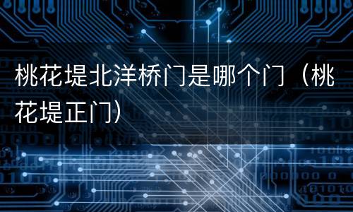 桃花堤北洋桥门是哪个门（桃花堤正门）