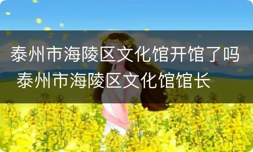泰州市海陵区文化馆开馆了吗 泰州市海陵区文化馆馆长
