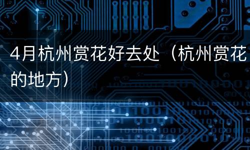 4月杭州赏花好去处（杭州赏花的地方）