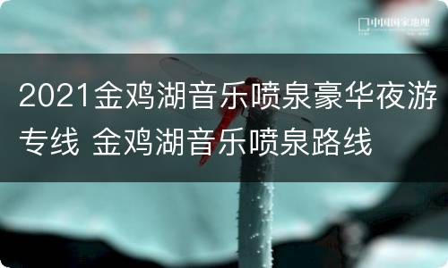 2021金鸡湖音乐喷泉豪华夜游专线 金鸡湖音乐喷泉路线