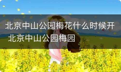 北京中山公园梅花什么时候开 北京中山公园梅园