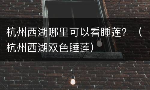 杭州西湖哪里可以看睡莲？（杭州西湖双色睡莲）