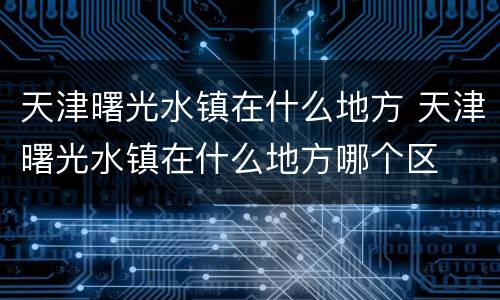 天津曙光水镇在什么地方 天津曙光水镇在什么地方哪个区