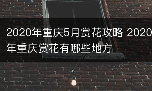 2020年重庆5月赏花攻略 2020年重庆赏花有哪些地方