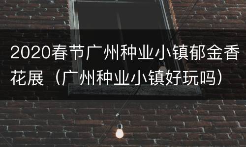 2020春节广州种业小镇郁金香花展（广州种业小镇好玩吗）