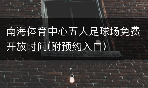 南海体育中心五人足球场免费开放时间(附预约入口)