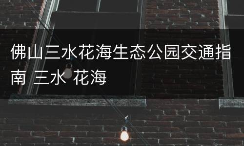 佛山三水花海生态公园交通指南 三水 花海