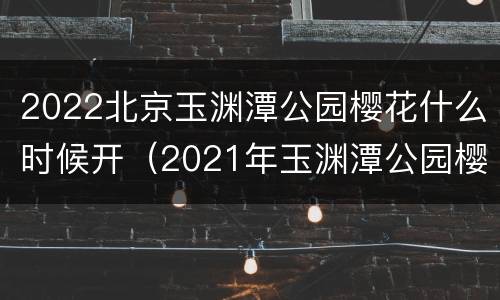 2022北京玉渊潭公园樱花什么时候开（2021年玉渊潭公园樱花开了吗）