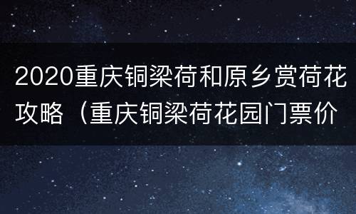 2020重庆铜梁荷和原乡赏荷花攻略（重庆铜梁荷花园门票价格）