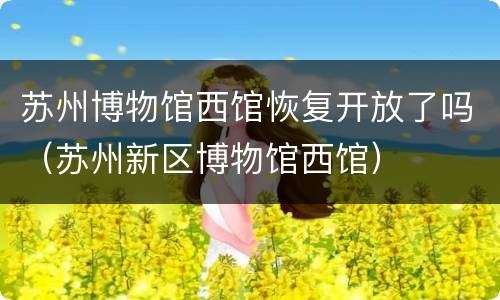 苏州博物馆西馆恢复开放了吗（苏州新区博物馆西馆）