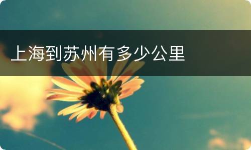 上海到苏州有多少公里
