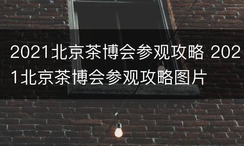 2021北京茶博会参观攻略 2021北京茶博会参观攻略图片