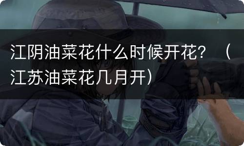 江阴油菜花什么时候开花？（江苏油菜花几月开）