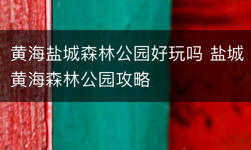 黄海盐城森林公园好玩吗 盐城黄海森林公园攻略
