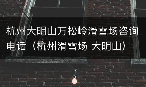 杭州大明山万松岭滑雪场咨询电话（杭州滑雪场 大明山）