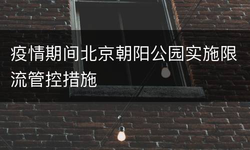 疫情期间北京朝阳公园实施限流管控措施
