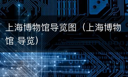 上海博物馆导览图（上海博物馆 导览）