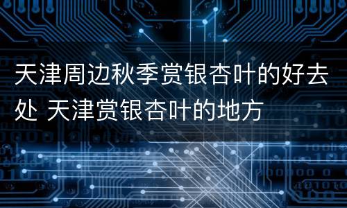 天津周边秋季赏银杏叶的好去处 天津赏银杏叶的地方