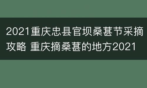 2021重庆忠县官坝桑葚节采摘攻略 重庆摘桑葚的地方2021