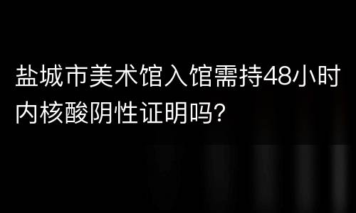 盐城市美术馆入馆需持48小时内核酸阴性证明吗？