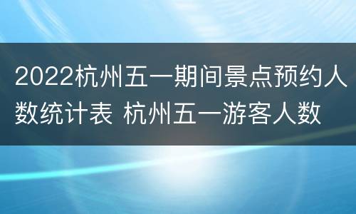 2022杭州五一期间景点预约人数统计表 杭州五一游客人数