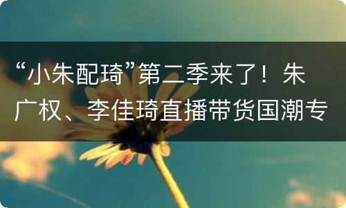 “小朱配琦”第二季来了！朱广权、李佳琦直播带货国潮专场